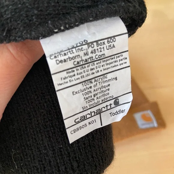 Carhartt Toddler Unisex Black and Brown Beanies - Picture 5 of 5